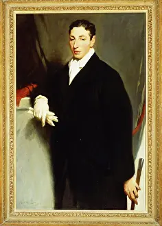 Smart Prints: Portrait of Denis Cohen, Wearing a Black Coat and a White Glove and Holding a Cane