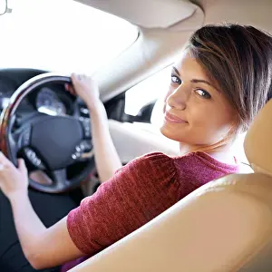 Commute Prints: Portrait, driving and woman on morning commute