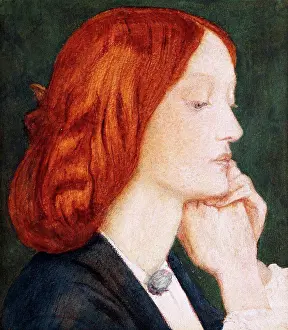 Redhead Prints: Portrait of Elizabeth Siddal, in Profile to the Right