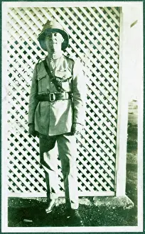 Manuscript Prints: Portrait of a European man in military style uniform and a pith helmet with police badge