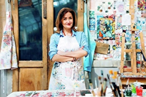 Artisan Prints: Portrait of female artist in creative studio, smiling