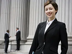 Front Views Prints: Portrait of a female lawyer smiling
