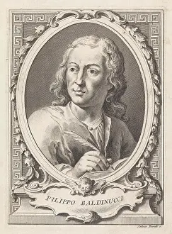 Voorkeursbeeld Prints: Portrait of Filippo Baldinucci. Portrait of art historian and painter Filippo Baldinucci