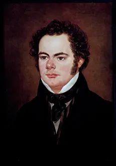 Music Prints: Portrait Of Franz Schubert 1827 Franz Eybl (1806-1890 German) Society of Friends of Music