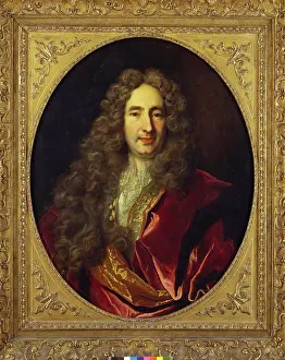 Longhair Prints: Portrait of French Dramatist, Edme Boursault (1638-1701)