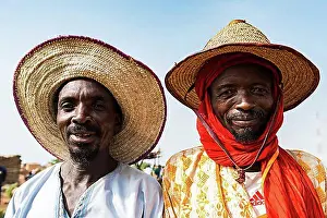 Native People Prints: Portrait of two friendly Peul men, Niger, Africa