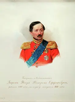 Guard Prints: Portrait of General Baron Fyodor Petrovich von Offenberg (1789-1857) (From the Album of the Imperial Horse Guards)