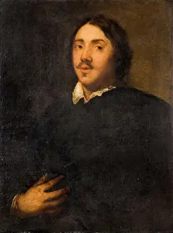 Gentleman Prints: Portrait Of A Gentleman In Black, 1700 Dutch School, Oil Painting, Portrait, Male