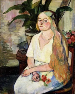 Oil On Canvas Prints: Portrait of Germaine Utter. Suzanne Valadon (1865-1938)