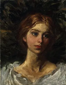 Blonde Hair Prints: Portrait of a Girl. Abbott Handerson Thayer (1849-1921). Oil on canvas. 54 x 41.6cm