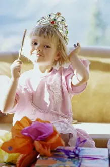 4 5 Years Prints: Portrait of a girl wearing a crown smiling