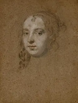 Human Head Prints: Portrait Head of a Lady. Peter Lely (1618-1680)