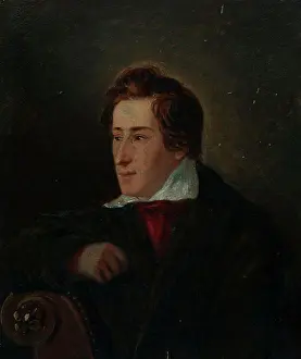 Author Prints: Portrait of Heinrich Heine by Moritz Daniel Oppenheim