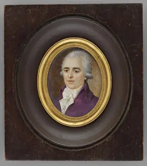 Miniatury Obce Prints: Portrait of the husband in a purple tailcoat; around 1900 (1790-00-00-1790-00-00);Jełowicki