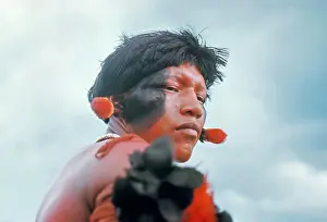 Facial Prints: Portrait of a Kamayura Indian, Xingu, Brazil, South America