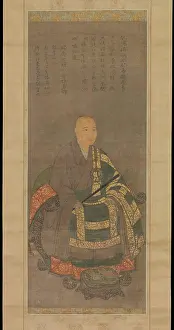 Features Prints: Portrait of Keinan Eibun 1449 Japan This image of a seated monk is an example of chinsō