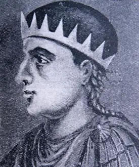 Engraved Prints: Portrait of King Egbert of Wessex (771-839) King of Wessex. Dated 9th Century
