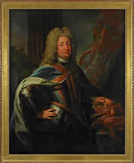 Sweden Prints: Portrait of the King Frederick I of Sweden (1676-1751) by Schroeder