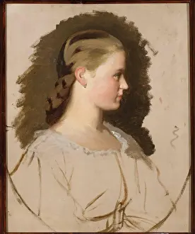 Portrait of Klementyna Szembek née Dzieduszycka, sketch. Grottger, Artur (1837-1867), painter