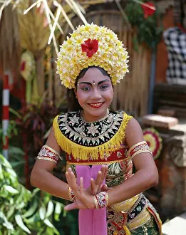 Ceremony Prints: Portrait of a Legong dancer dressed in a traditional costume, Bali, Indonesia