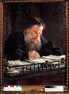 Realism Prints: Portrait of Lev Tolstoy by Nikolai Nikolayevich Ge