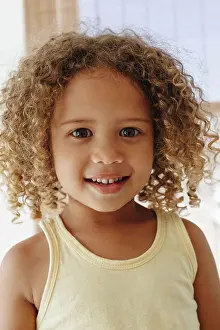 Residential Structure Prints: Portrait of little girl with afro hair