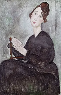 Jun07 Prints: Portrait Of Madame Mayden Amedeo Modigliani (1884-1920 Italian)