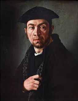 Lookingaway Prints: Portrait of a man. C. 1540. (Jacopino del Conte; 1510 Florence Rome-1598)