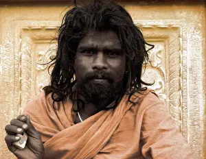 30 To 35 Years Prints: Portrait of man with dreadlocks wearing traditional clothing