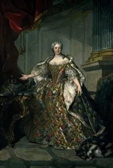 Gray Hair Prints: Portrait Marie Leszczynska, Queen of France by Louis Tocque