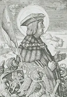 Prints: Portrait of Maximilian I. Daniel Hopfer I (Germany)