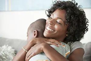 Bame Prints: Portrait of mother hugging son