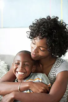 Bame Prints: Portrait of mother hugging son