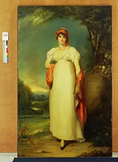 Apparel Prints: Portrait of Mrs John Halkett in a White Dress