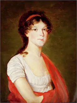 Neoclassicism Prints: Portrait of Nadezhda Osipovna Pushkina (1762-1836), née Hannibal, Anonymous