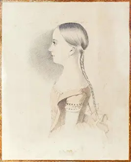 Pencil Prints: Portrait of Natalia Alexandrovna Pushkina (1836-1913), Daughter of poet, Anonymous