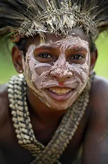 Colourful Prints: Portrait of a native boy, Mutin village