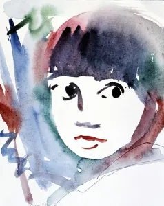 Portrait Number 3, by Diana Ong, watercolour painting, (born 1940), Private Collection