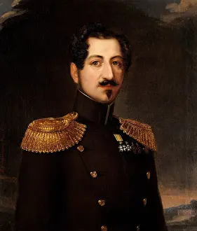 Swedish Prints: Portrait painting of 'Oscar I, King of Sweden and Norway 1844-1859'