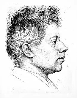 Peter Prints: Portrait of Peter Halm. Karl Stauffer-Bern (Switzerland)