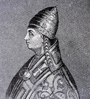 Pope Prints: Portrait of Pope Adrian IV (1100-1159) born Nicholas Breakspear
