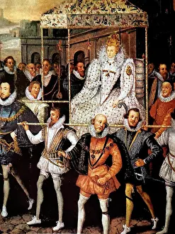 Monarch Prints: Portrait of Queen Elizabeth I of England (1533-1603) the fifth and last monarch of the Tudor dynasty