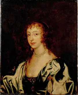 England Prints: Portrait of Queen Henrietta Maria of France (1609-1669) by Dyck