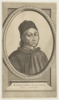 Ornamented Prints: Portrait of Rudolf Agricola. Portrait of Rudolf Agricola in an ornamented