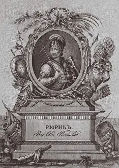 Blackwhite Prints: Portrait of Rurik, a Varangian chieftain and founder of Kievan Rus (ca)