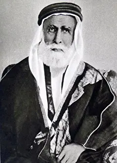 Arab Prints: Portrait of Sharif Hussein ibn Ali al-Hashimi (1853-1931) a Hashemite Arab leader who was the Sharif and Emir of Mecca