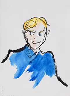 Richard Prints: Portrait Sketch, 2010, Richard H. Fox (b.1960/American), Watercolor and Ink on Paper