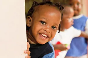 Small Group Prints: Portrait Of Smiling Child At Sanyu Babies Home, Kampala Uganda Africa