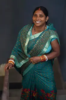 30 To 40 Years Prints: portrait of a smiling indian house maid