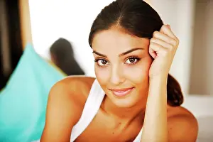 Brown Haired Prints: Portrait of smiling woman